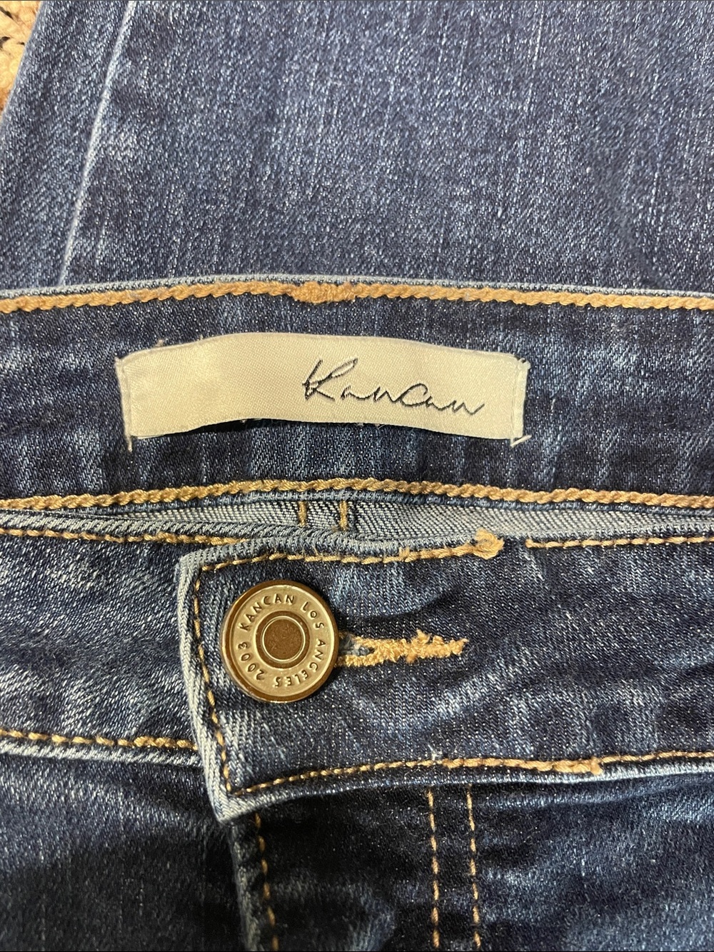 KanCan Dark Blue Distressed Straight Leg Ankle Boyfriend Jeans Size 13/30 GUC - Picture 5 of 6